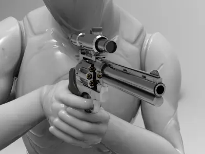 Revolver Pistol Fps - Tps Low-poly 3D model