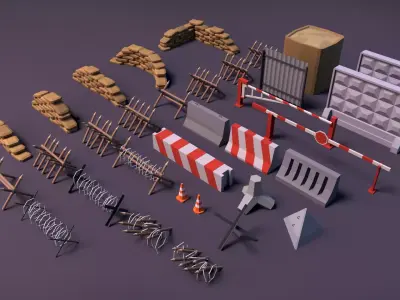 Military Barrier Pack - BoznaWhat Low-poly 3D model