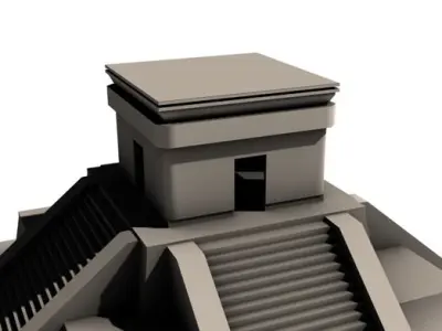 Ancient tikal aztec pyramid Low-poly 3D model