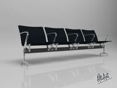 Bench Waiting Free low-poly 3D model