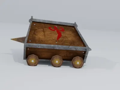 Wooden Ram Low-poly 3D model
