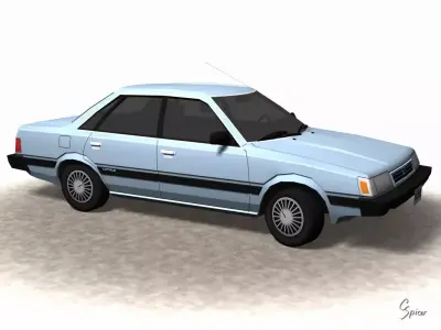 Low-Poly 1992 Subaru Loyale Free low-poly 3D model