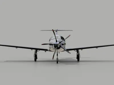 Pilatuse pc 12 Low-poly 3D model