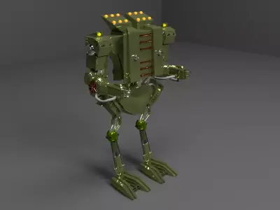 Sci-fi Metallic Robot 3D model