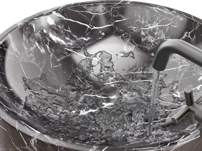 Black Kale Marble Sink 3D model