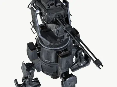 Turret Game Ready PBR Textures Free low-poly 3D model