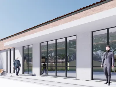 commercial building Low-poly 3D model