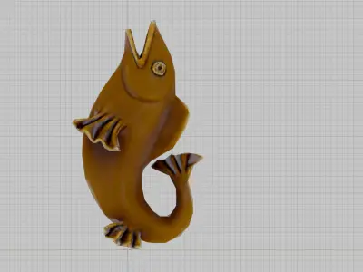 Porcelain Fish Gold Red - The Witcher 3 Blood and Wine Free low-poly 3D model