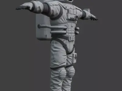 Realistic Astronaut Space Suit 3D model 7