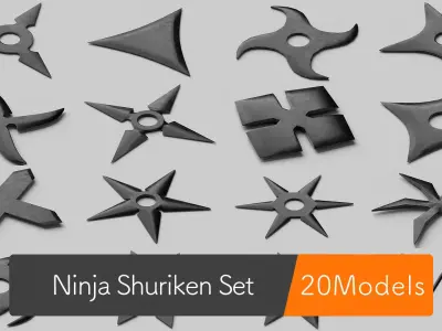Ninja Shuriken Set 3D model