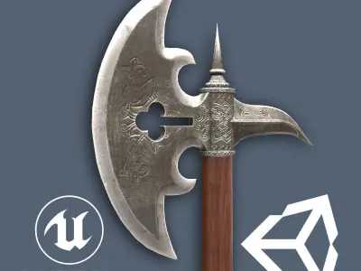 German  Halberd Low-poly 3D model