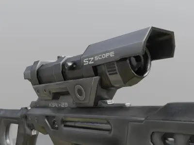 KSR28 Sniperrifle Blender 2-82a Version Free low-poly 3D model