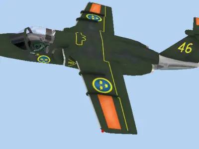 SAAB 105 SK60B Low-poly 3D model