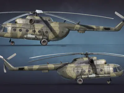 Mi-8 Military Low-poly 3D model