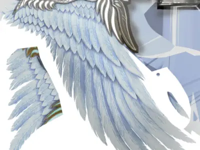 Angel Wings low-poly Low-poly 3D model
