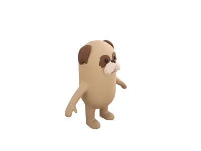Shiht Zu Dog Character 3D model