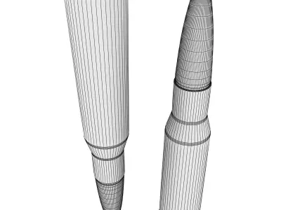 7 62x54R Cartridge 3D model
