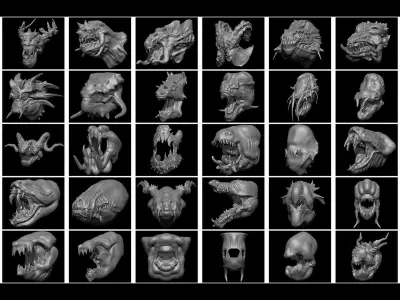 43 Jaws And Head-Creature And Character Head-Dinosaur-Vol 03 3D model
