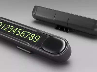 Car Parking Contact Number Sign Black 3D model