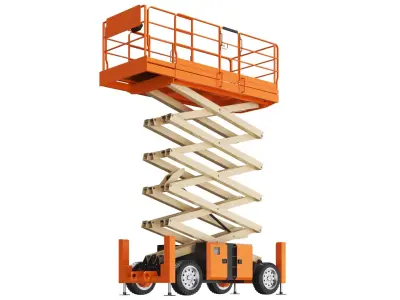 Detailed Scissor Lift Opened And Closed 3D model