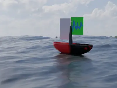 Ocean And Ship 3D model