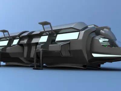 Futuristic Airctraft Train 3D model