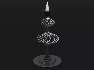 Metal Hollow Candle Holder Free 3D model