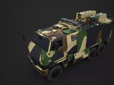 Mowag Durro III  Camouflage Low-poly 3D model