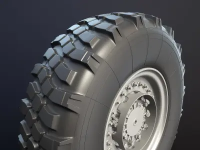 M1126 Stryker APC Wheel High-Poly 3D model