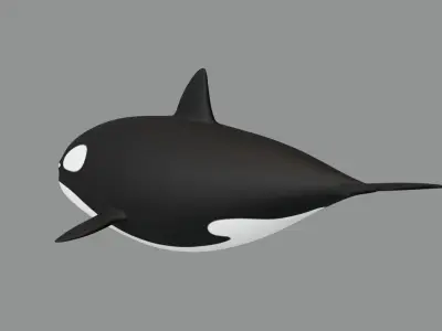Rigged Cartoon Killer Whale 3D model