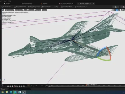 Rigged Super Etendard Fighter Low-poly 3D model