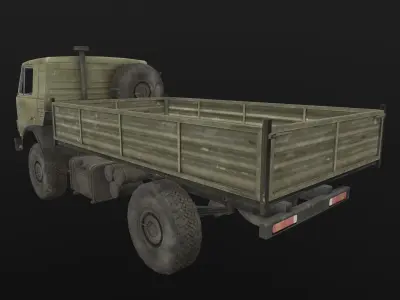 Kamaz Truck Low-poly 3D model