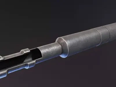 Bramit Suppressor Mosin Nagant Low-poly 3D model