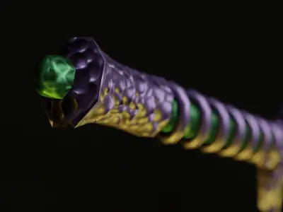 Stylized Dragon Sword Free low-poly 3D model