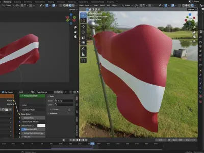 Animated Latvia Flags 3D model