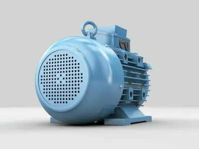 Industrial electric motor generator 3D model