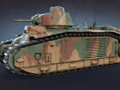 Char B1 Low-poly 3D model