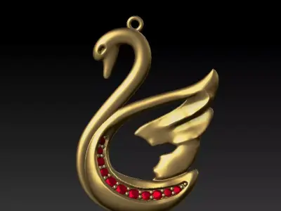 Swan Pendant Free 3D model
