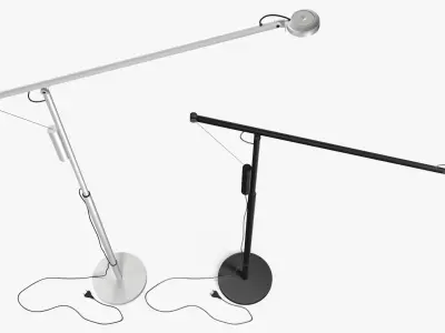 Modern Floor Reading Lamp Black 3D model