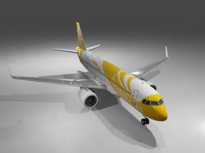 Scoot airbus a320neo 3D model  Low-poly 3D model