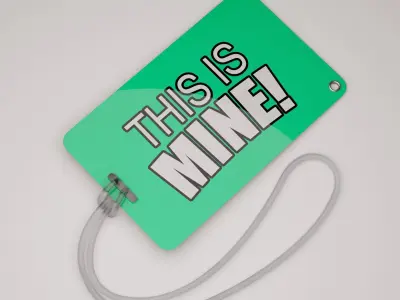 Plastic luggage tag Low-poly 3D model