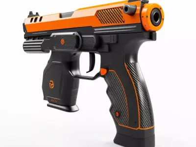 SciFi Pistol with Orange Glow 3D model