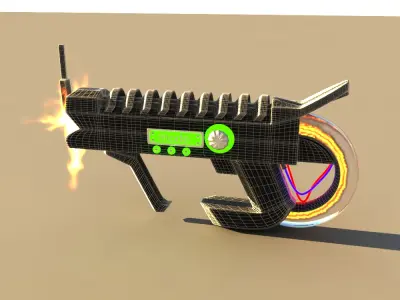 futuristic weapon Free low-poly 3D model
