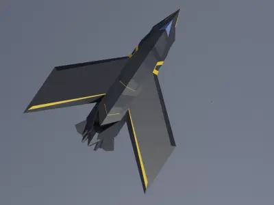 Low poly space fighter Low-poly 3D model 3D model