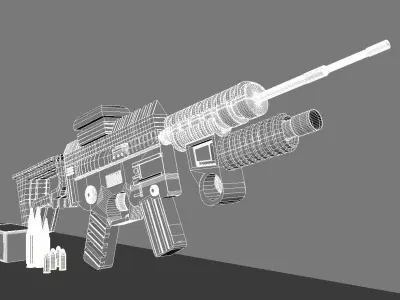 M416 Model and Textures 3D Model Rifle for Military Enthusiasts Free 3D model