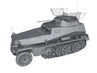 SD KFZ 250 9 - Reconnaissance Half-Truck 3D model