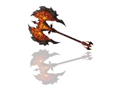 Infernal Axe Low-poly 3D model