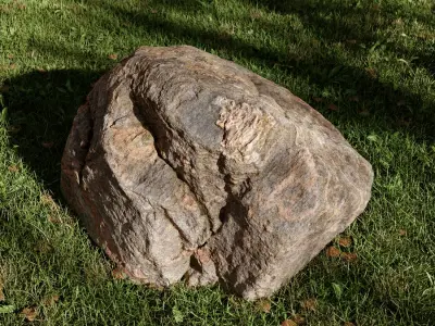  Dark Warm Toned Marbled Large Rock Boulder Model 
