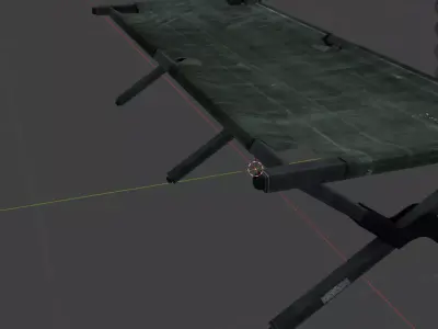 military cot Low-poly 3D model