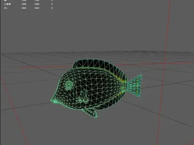 Unicornfish Low-poly 3D model